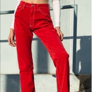 BRANDY MELVILLE MOLLY CORDUROY RED TROUSERS❤️